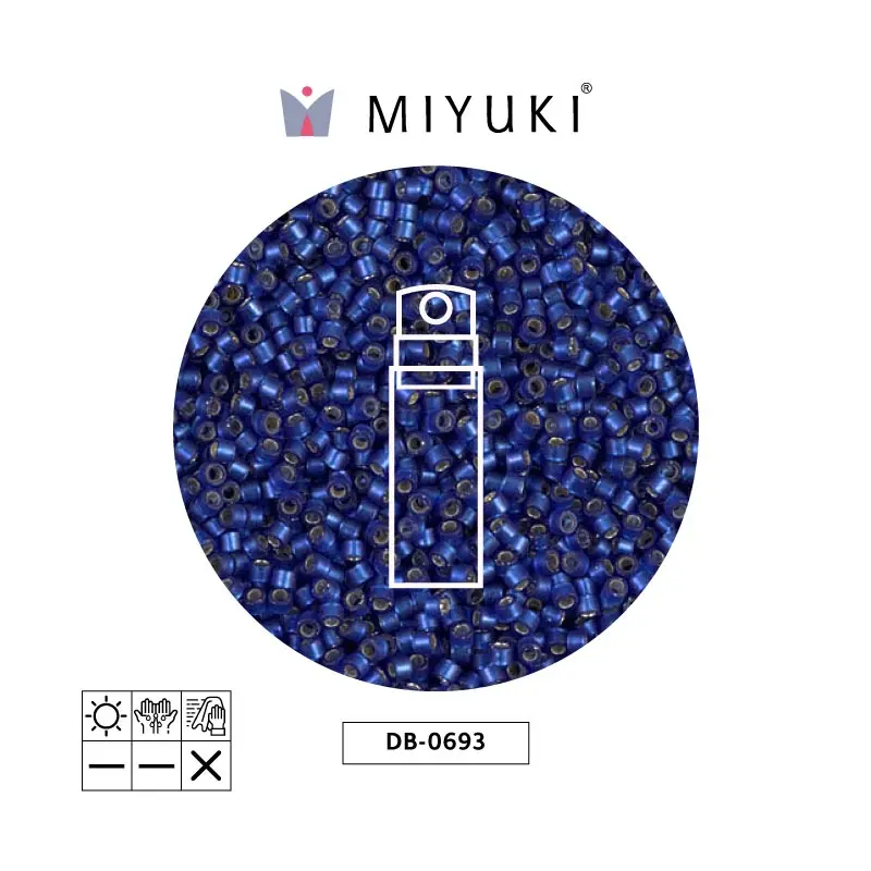 Miyuki delica 11/0 DB0693 mate plateado forrado dusk azul x 10g