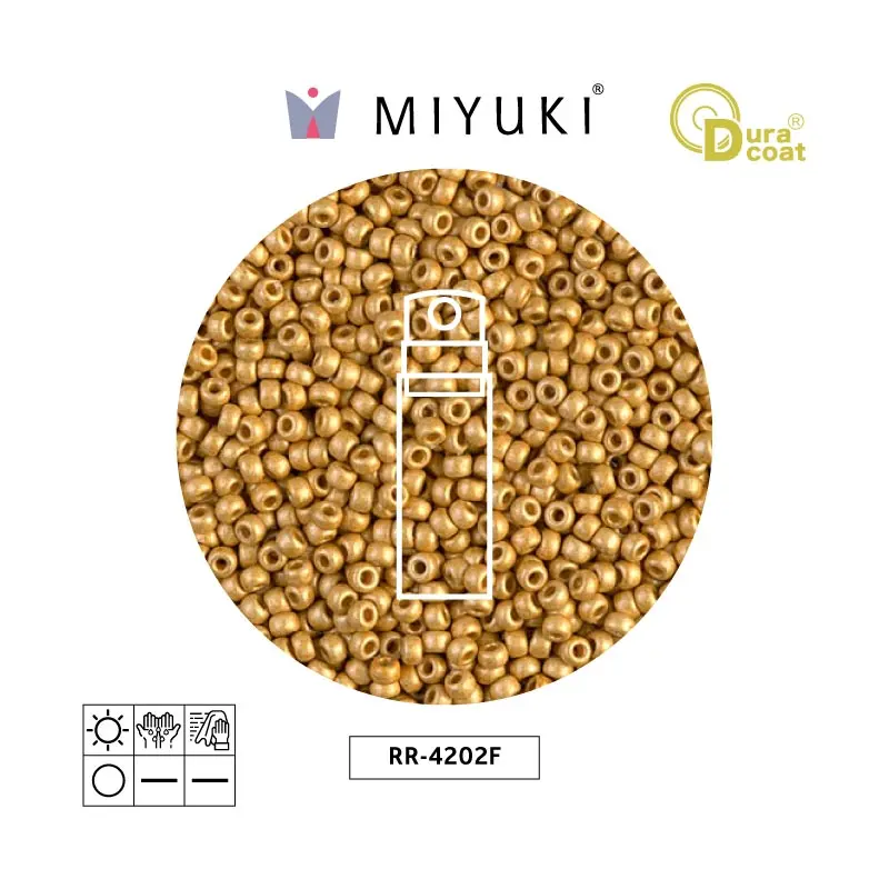 Mostacilla Miyuki rocalla 11/0 RR4202F galvanizado mate dorado Duracoat x 10g