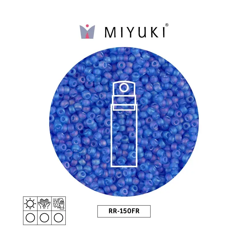 Mostacilla Miyuki rocalla 11/0 RR0150FR mate transparente azul AB x 10g