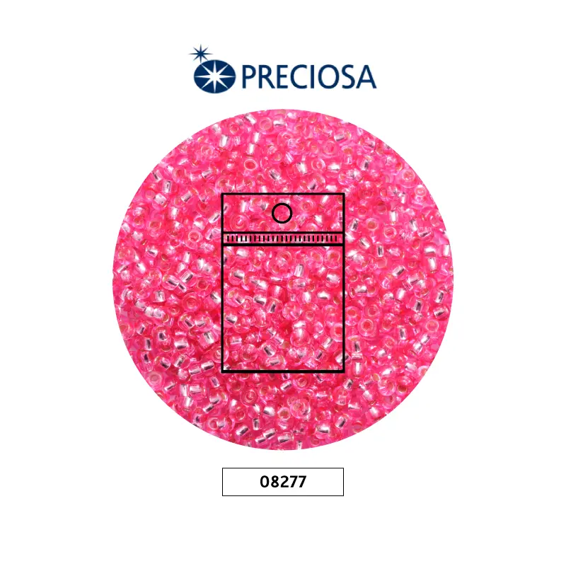 Mostacilla checa preciosa 10/0 2mm 08277 LP fucsia x 50g