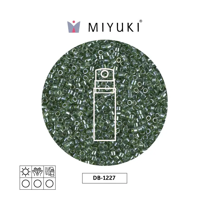 Miyuki delica 11/0 DB1227 transparente verde lusterr x 10g
