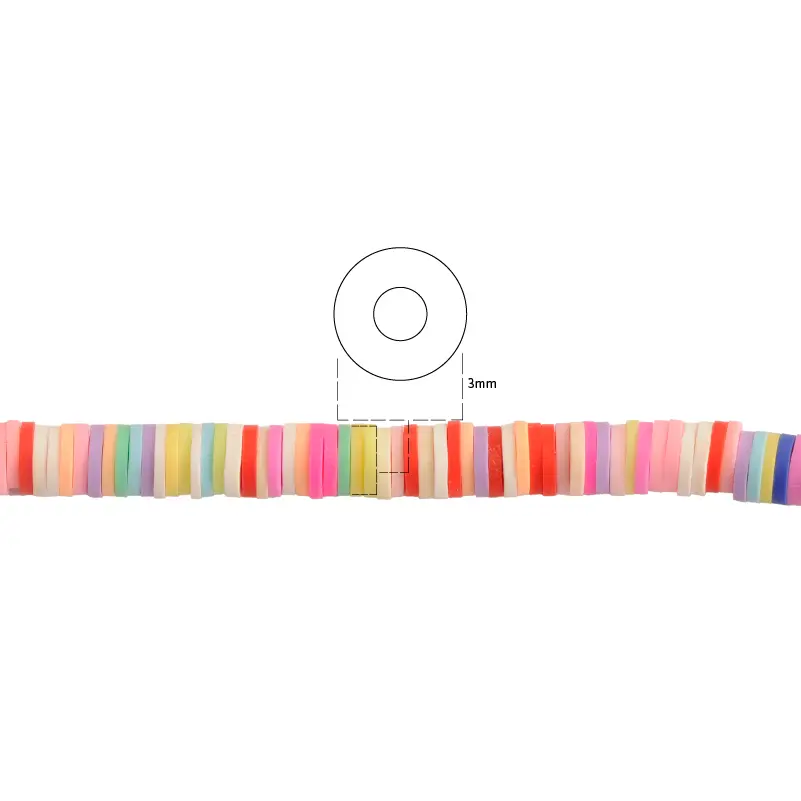 Sarta fimo disco 6mm 19 color mix x 39cm