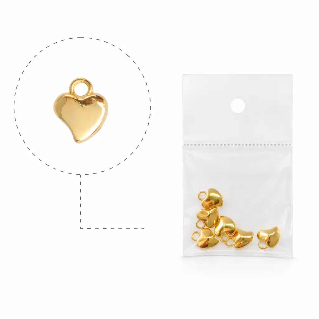 Dije corazon 9x7mm XKW-396/Golfi x 6 unds