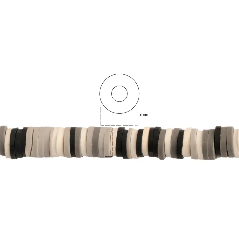 Sarta fimo disco 6mm 36 gray mix x 39cm