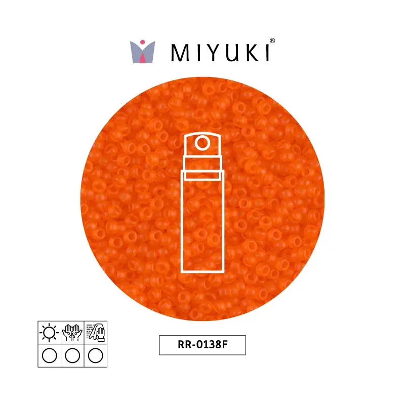 Mostacilla Miyuki rocalla 11/0 RR0138F mate transparente naranja x 10g