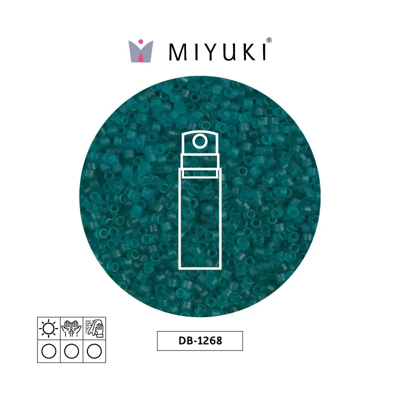 Miyuki delica 11/0 DB1268 mate transparente caribbean azul verdoso verde x 10g