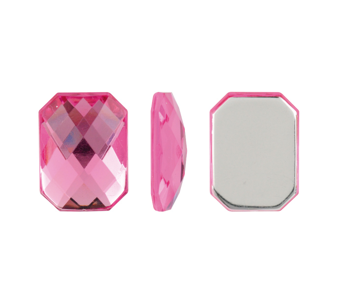 Acrilico K1037 octagon plano 15x21mm rose 8 x und