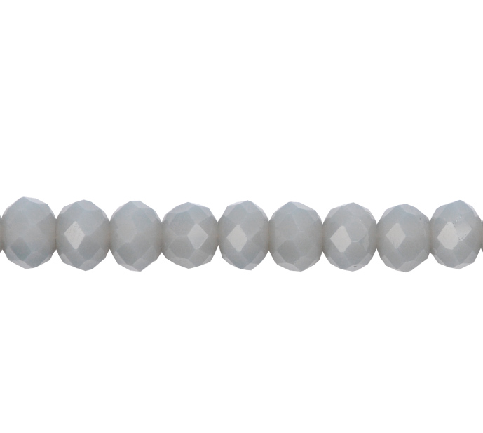 Murano rondela facetada 3mm light grey mate 55AB x 110unds