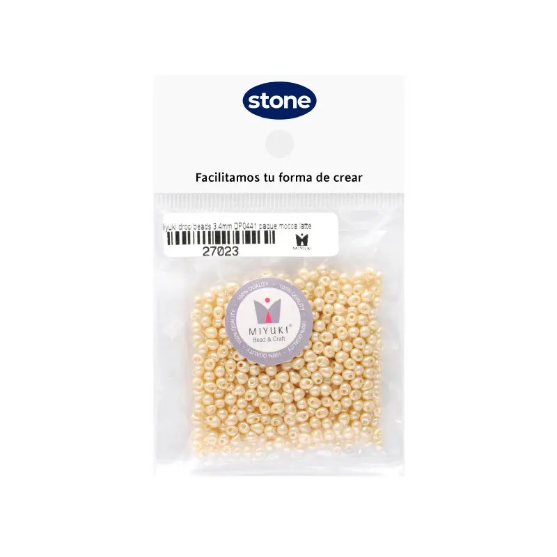 Miyuki drop beads 3.4mm DP0441 paque mocca latte brillo x 25g