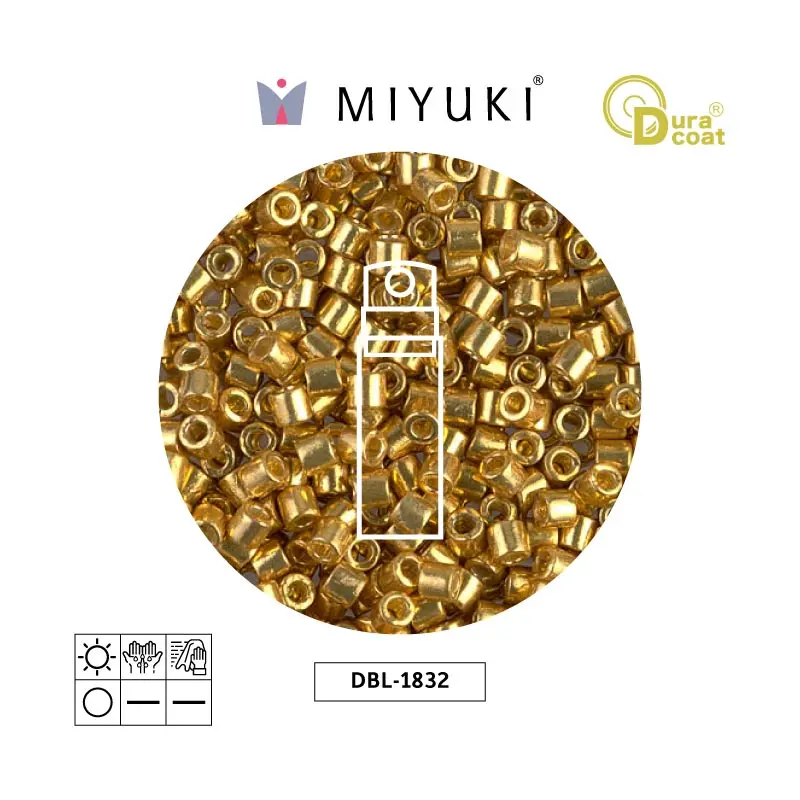 Miyuki delica 8/0 DBL1832 galvanizado dorado x 10g