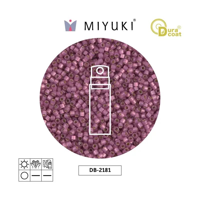 Miyuki delica 11/0 DB2181 plateado forrado rosebud mate x 10gr