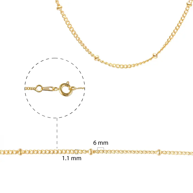 Cadena golfi bola 135S/1.1x1.5mm/42cm x und