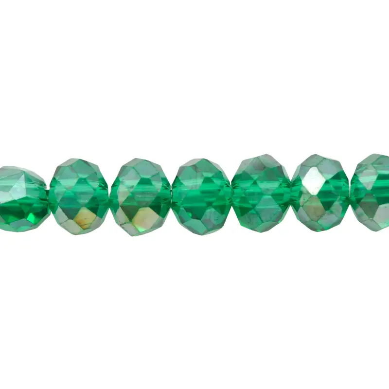 Murano rondela facetada 6mm emerald 20AB x 82und