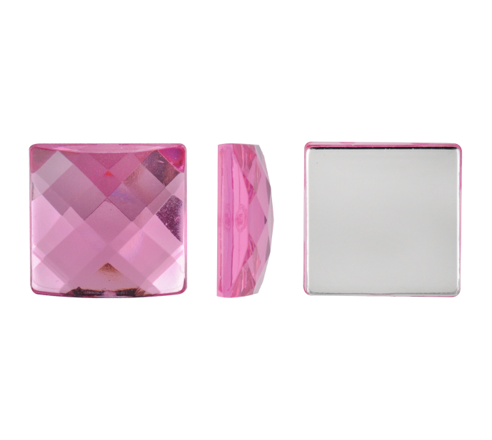 Acrilico K1026 cuadrado plano 12mm vintage rose 22 x und