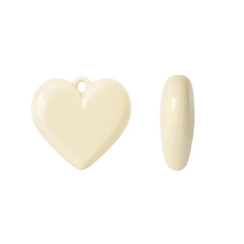Dije corazón abaco chicle 3x3.5cm beige x und