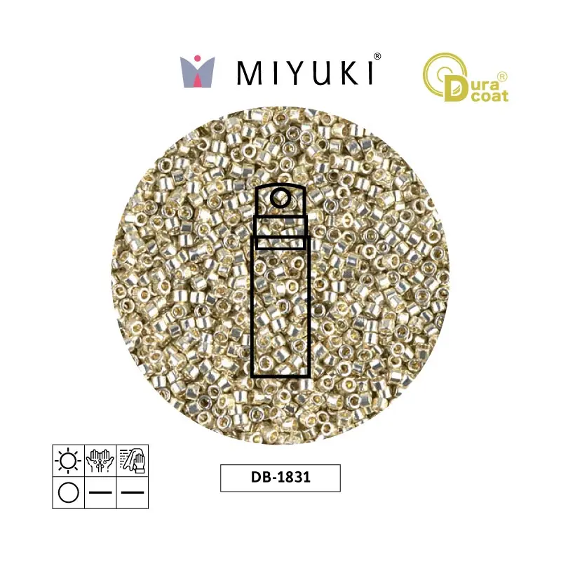 Miyuki delica 11/0 DB1831 plateado galvanizado x 10g
