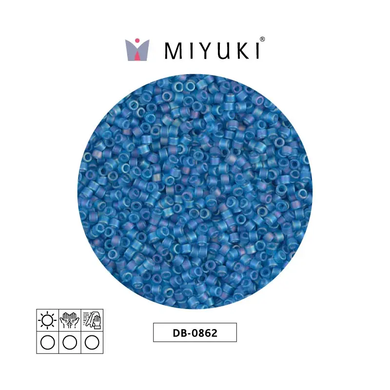 Miyuki delica 11/0 DB0862 mate transparente capri azul AB x 50g