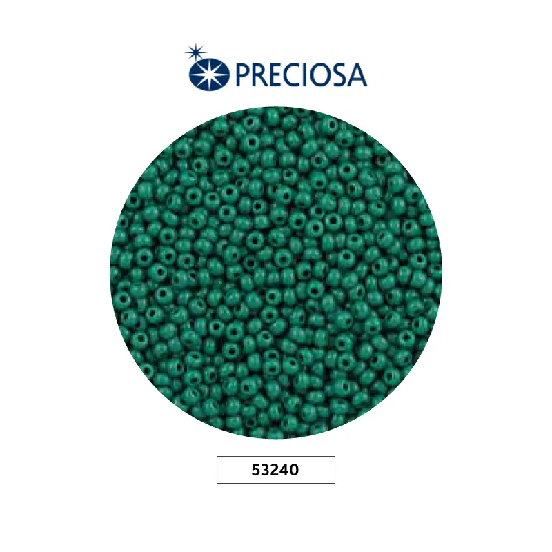 Mostacilla checa preciosa 8/0 3mm 53240 verde pino x 500g