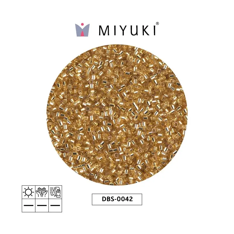 Miyuki delica 15/0 DBS0042 dorado forrado cristal x 50g