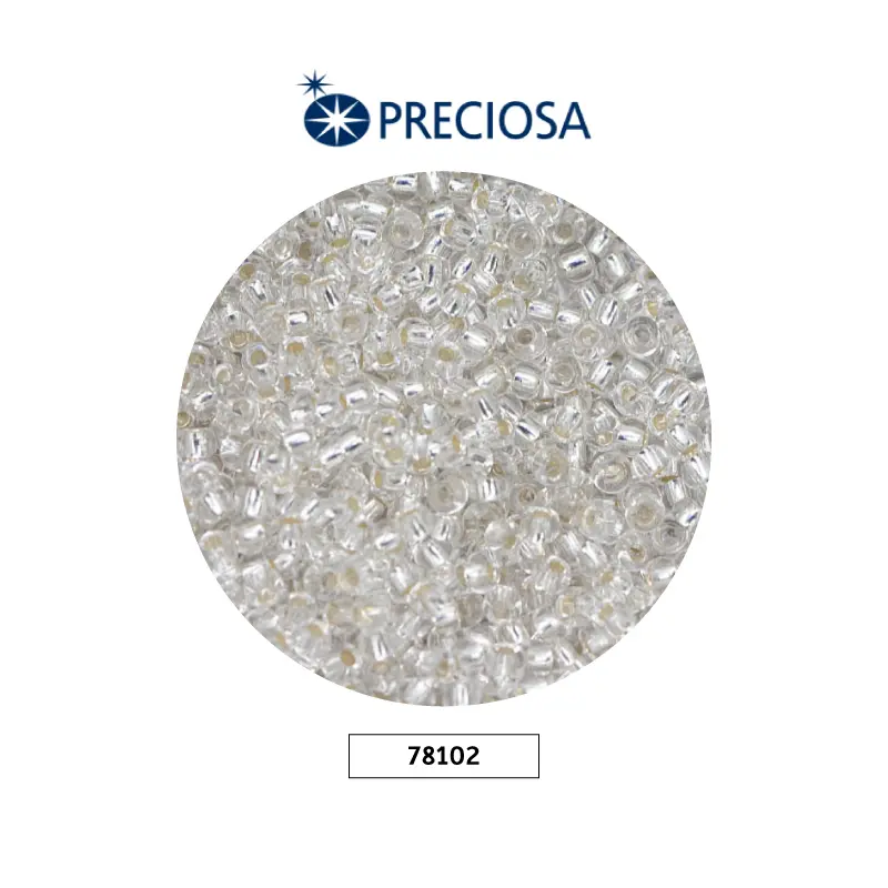 Mostacilla checa preciosa 10/0 2mm 78102 plateada x 500g