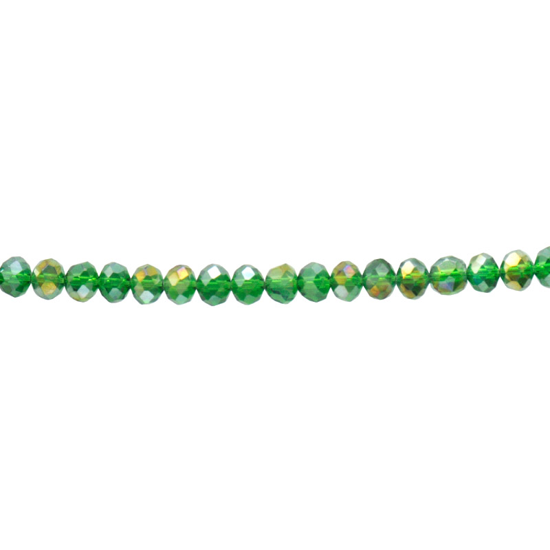Murano rondela facetada 6mm emerald 20 x 82unds
