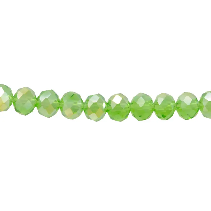 Murano rondela facetada 8mm peridot AB18 x 85unds
