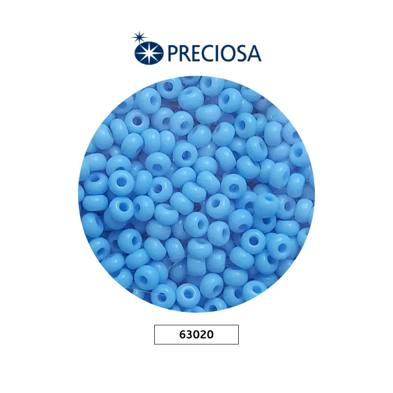 Mostacilla checa preciosa 10/0 2mm 63020 OP azul claro x 500g