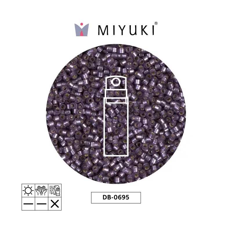 Miyuki delica 11/0 DB0695 mate plateado forrado mulberry x 10g
