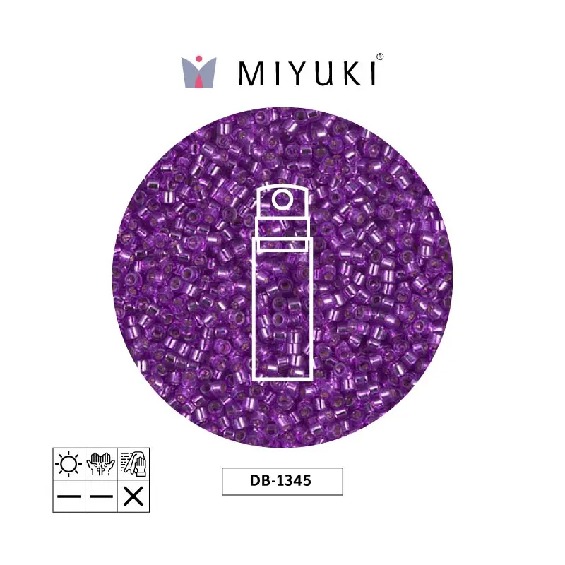Miyuki delica 11/0 DB1345 plateado forrado bright morado x 10gr