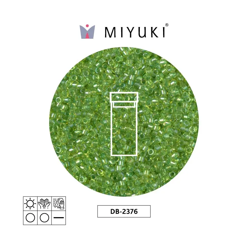 Miyuki delica 11/0 DB2376 color forrado verde chartreuse x 3g