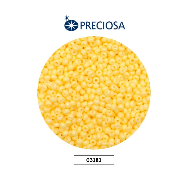 Mostacilla checa preciosa 2mm 03181 amarillo pastel x 500g