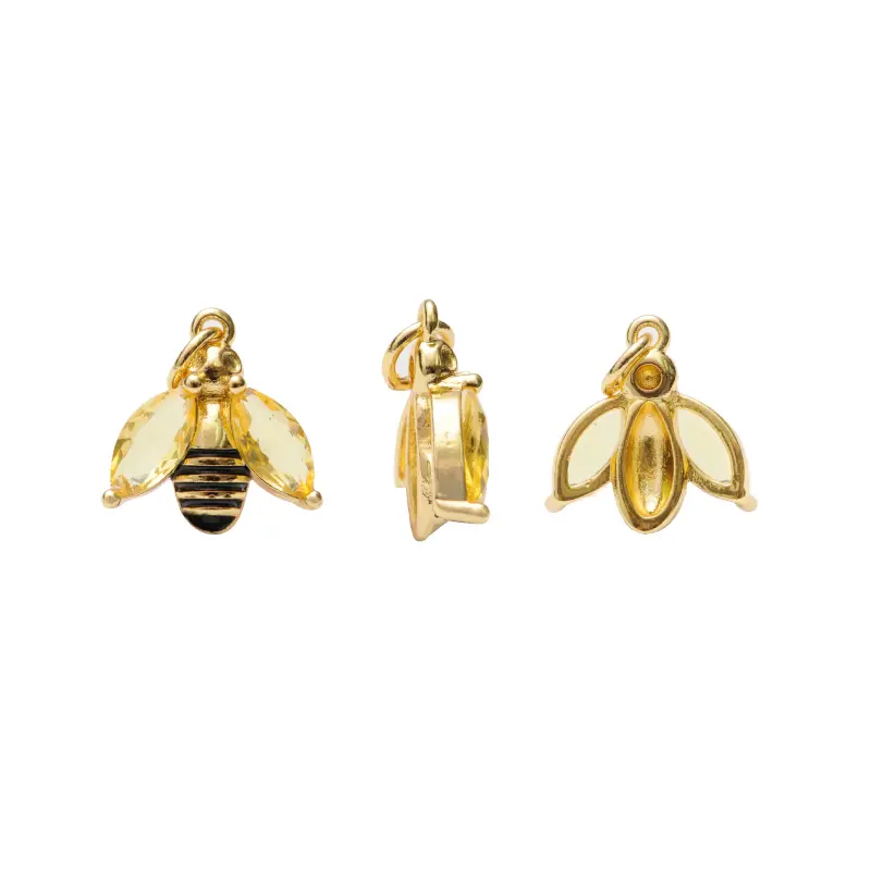 Dije esmaltado abeja 15mm/golfi W11424 x und