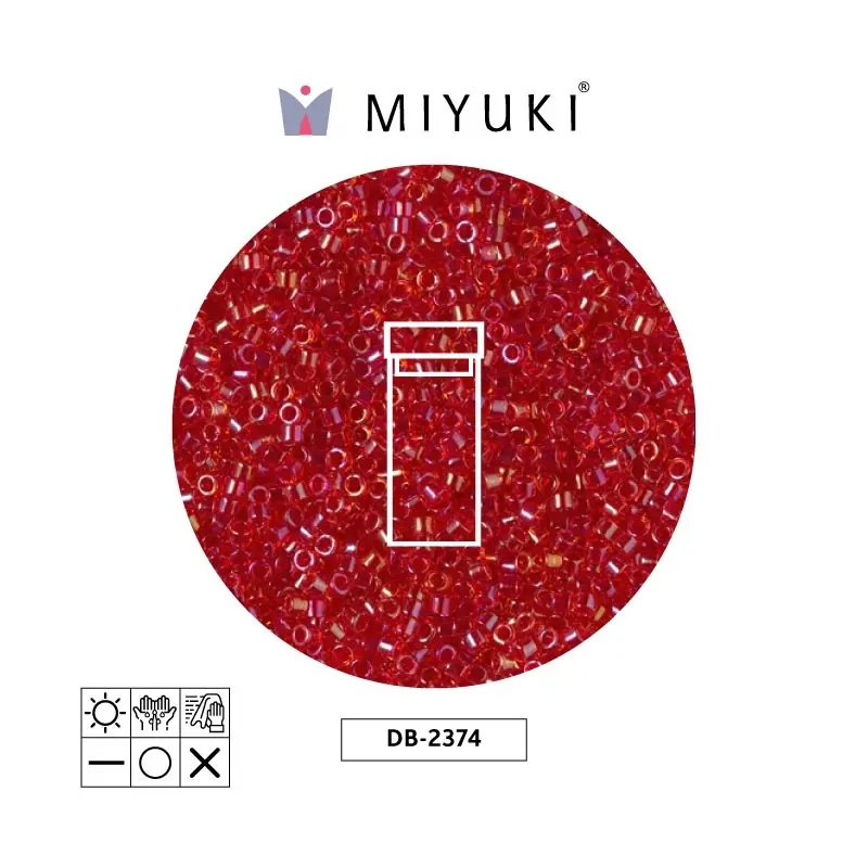 Miyuki delica 11/0 DB2374 color forrado rojo x 3g