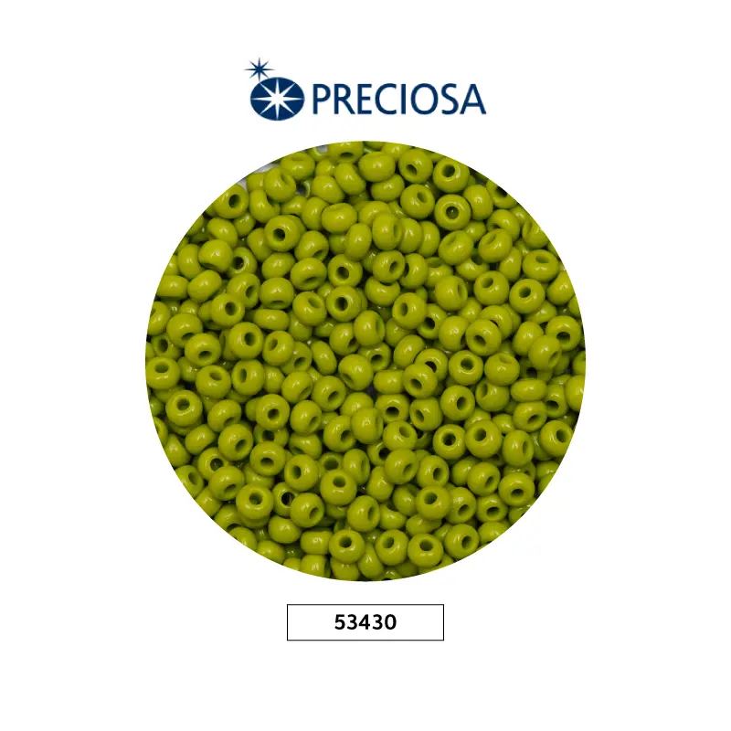 Mostacilla checa preciosa 8/0 3mm 53430 verde oliva x 500g