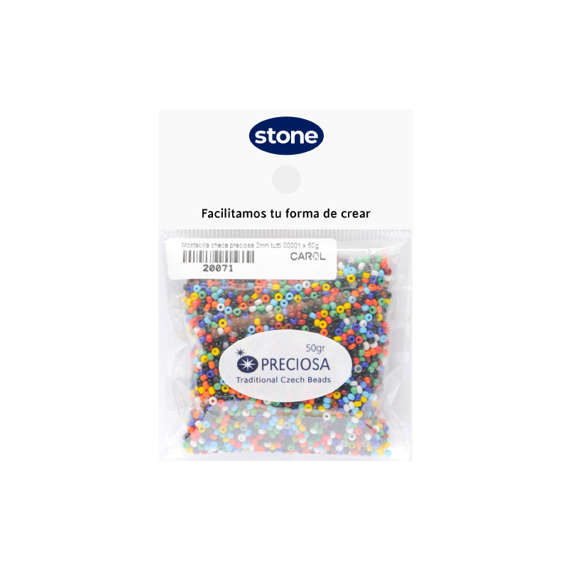 Mostacilla checa preciosa 2mm 00001 tuti fruti x 50g