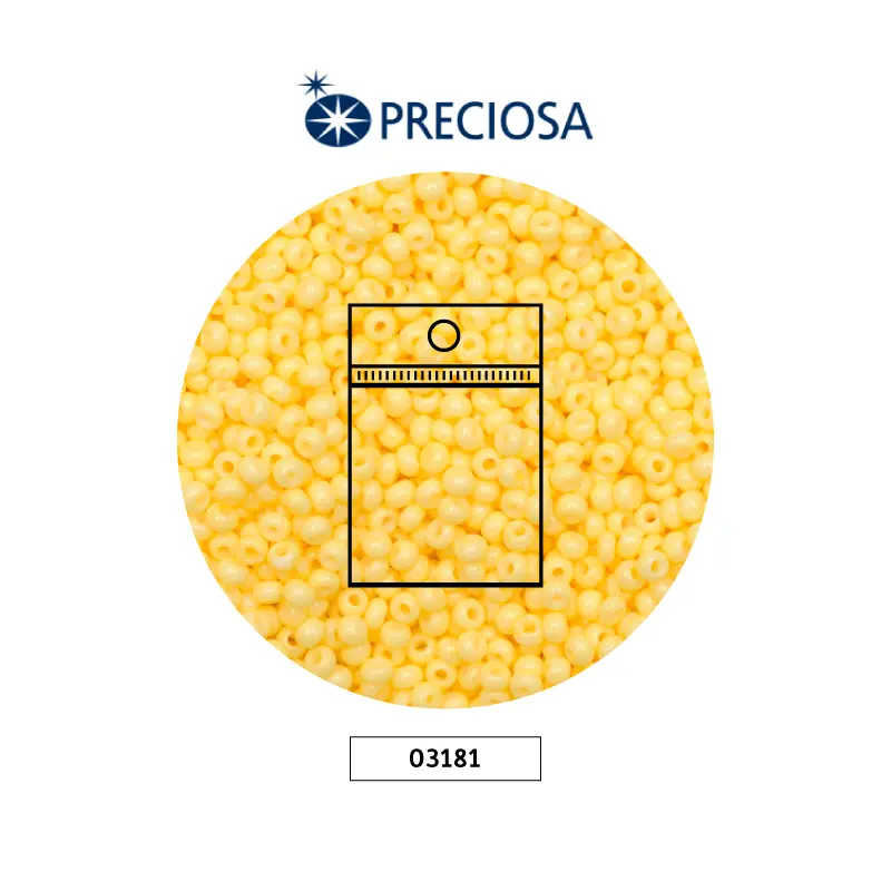 Mostacilla checa preciosa 10/0 03181 amarillo pastel x 50g