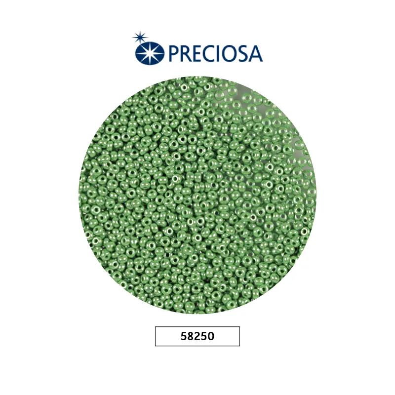 Mostacilla checa preciosa 2mm 58250 P verde perlado x 500g