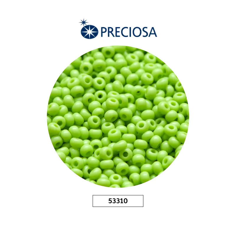 Mostacilla checa preciosa 10/0 2mm 53310 LP verde viche fuerte x 500g