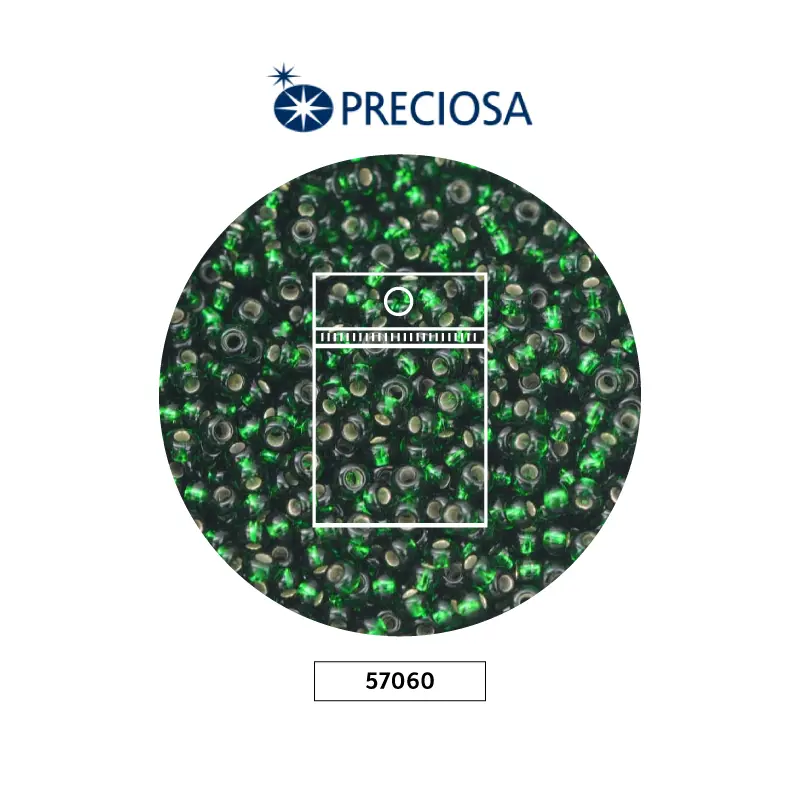 Mostacilla checa preciosa 10/0 2mm 57060 verde brillante x 50g