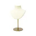 Exhibidor cuello soporte dorado 20x12cm x und