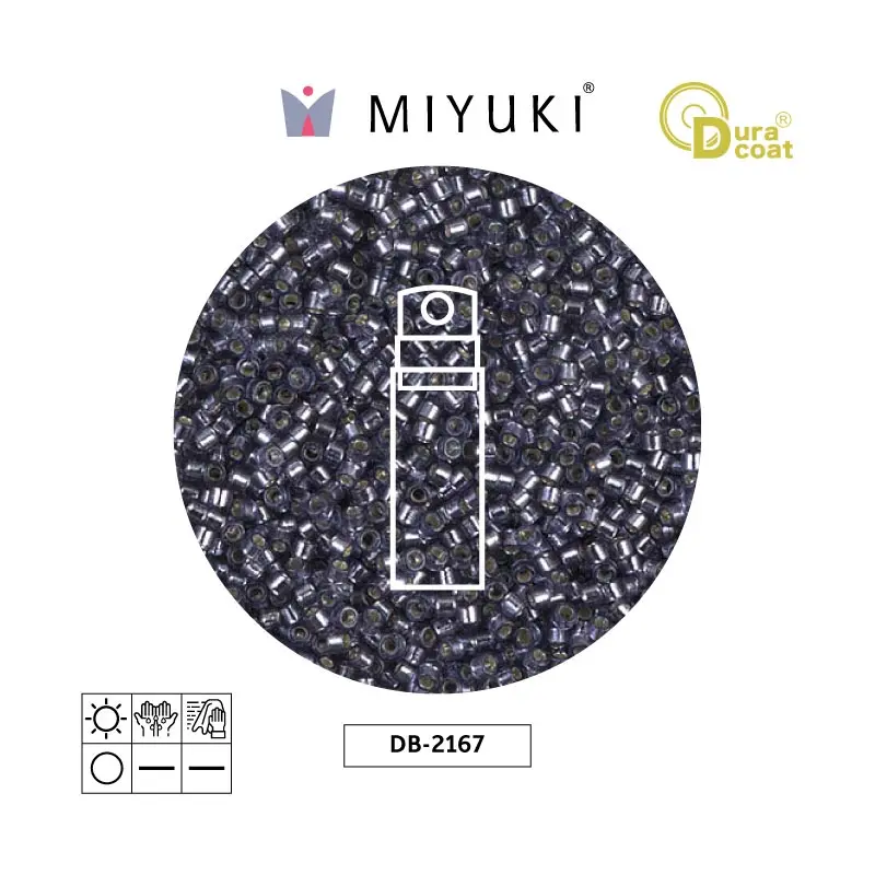 Miyuki delica 11/0 DB2167 duraco plateado azul x 10g