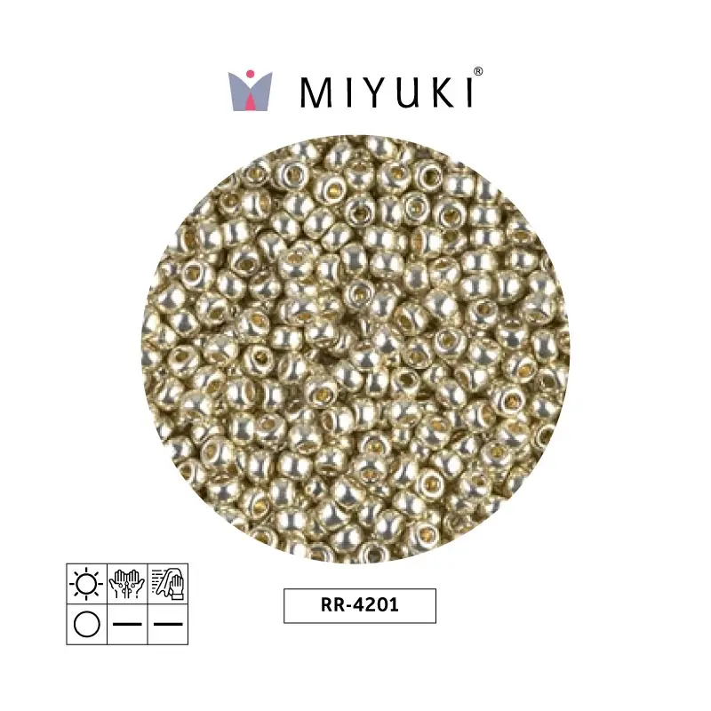 Mostacilla Miyuki rocalla 8/0 RR4201 galvanizado plateado x 250g