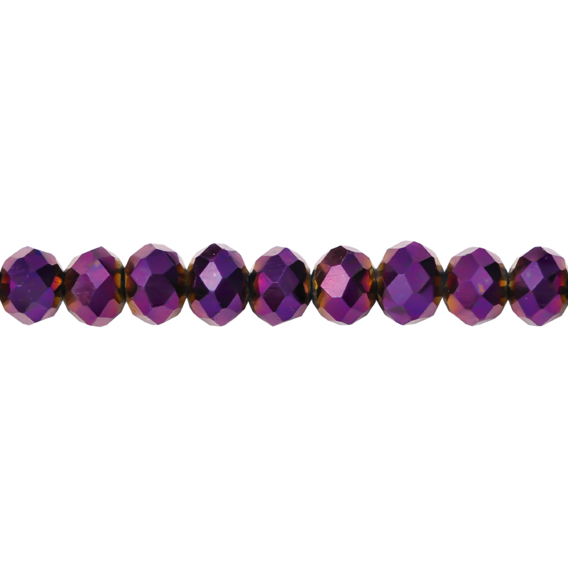 Murano rondela facetada 3mm vitrail light 135 x 125unds
