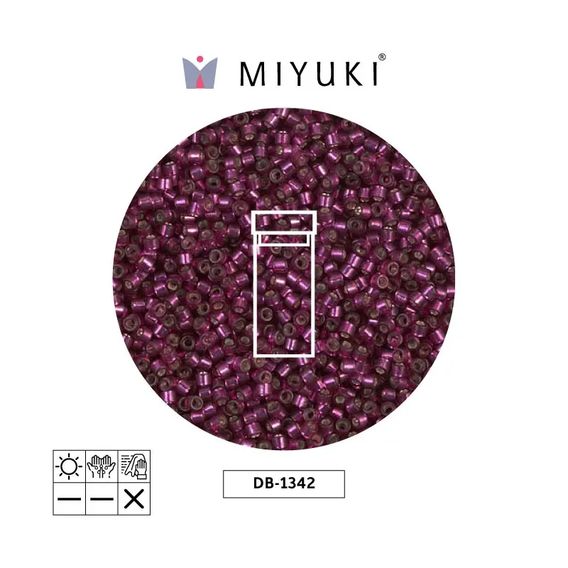 Miyuki delica 11/0 DB1342 plateado forrado rasperry x 3g