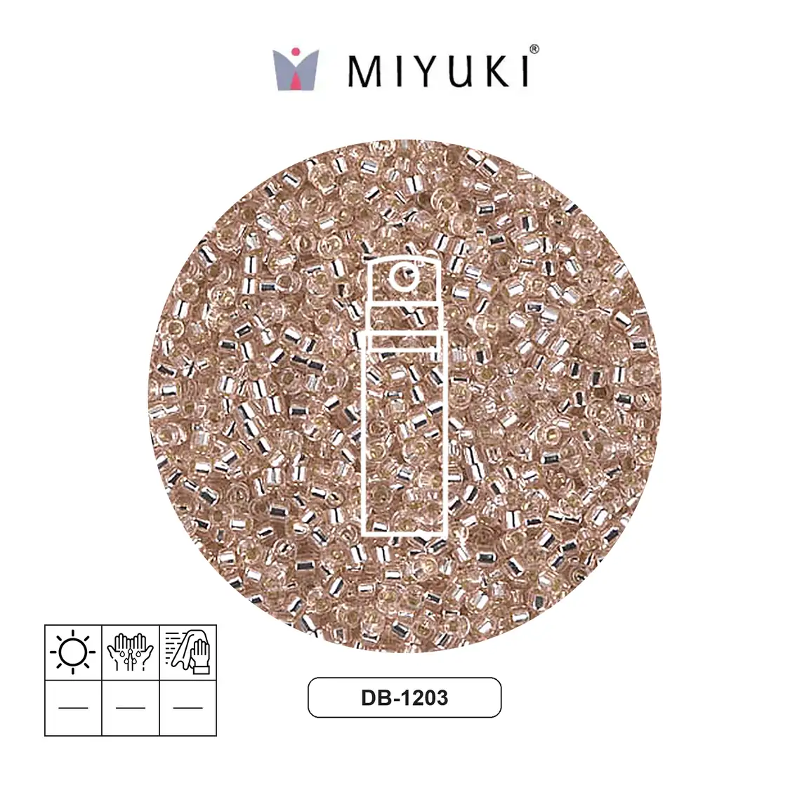 Miyuki delica 11/0 DB1203 plateado forrado rosado niebla x 10g