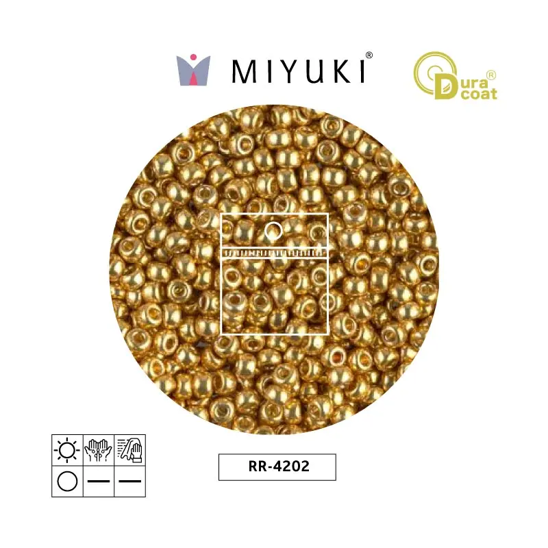 Mostacilla Miyuki rocalla 8/0 RR4202 galvanizado dorado Duracoat x 25g