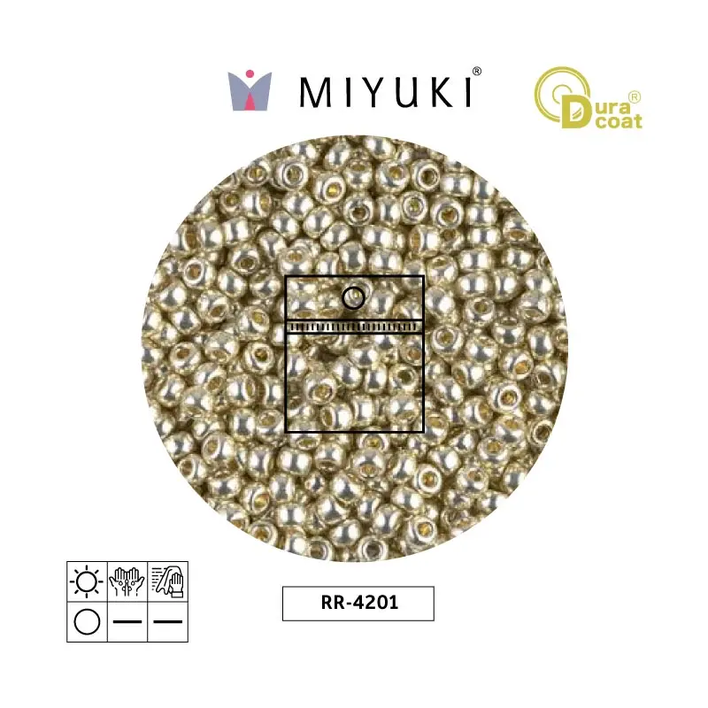 Mostacilla Miyuki rocalla 8/0 RR4201 galvanizado plateado x 25g