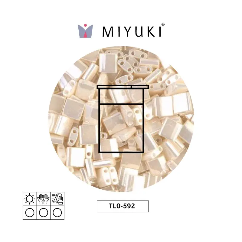 Miyuki tila 5x5x1.9mm TL0592 antique marfil perla Ceylon perlado x 10g