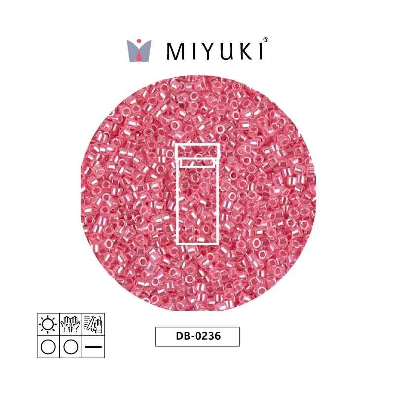 Miyuki delica 11/0 DB0236 forrado rosa brillo x 3g