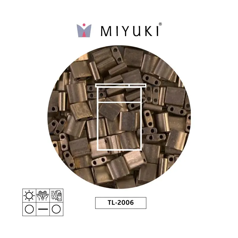 Miyuki tila 5x5x1.9mm TL2006 mate metalizado oscuro bronce x 10G
